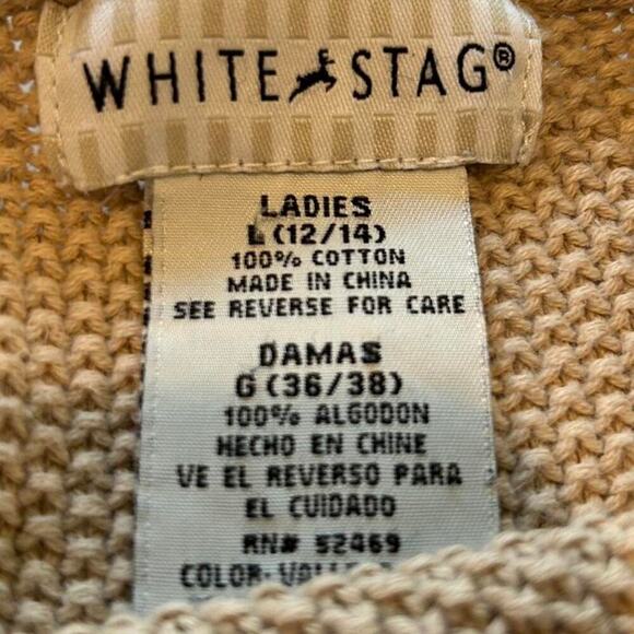 Vintage Tan long sleeve sweater with cute pocket mother of pearl button detail - Picture 6 of 8